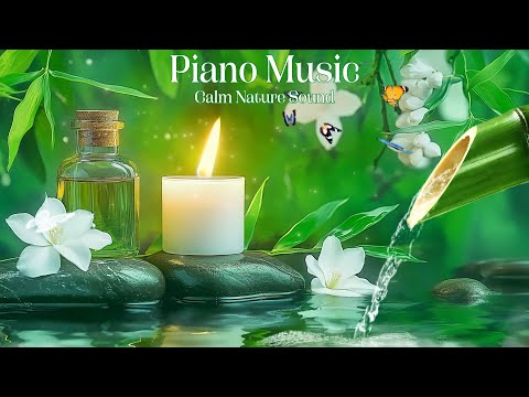 Bamboo Water Fountain and Piano Music to Relieve Stress, Anxiety, and Depression, Feel at Ease