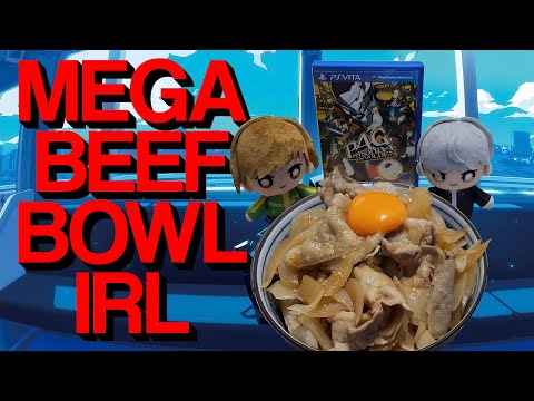 Persona 4 Golden but I take on the MEGA BEEF BOWL Challenge IRL