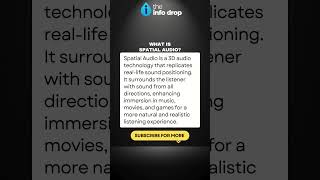 What is Spatial Audio? #SpatialAudio #3DSound #AudioTechnology #theinfodrop