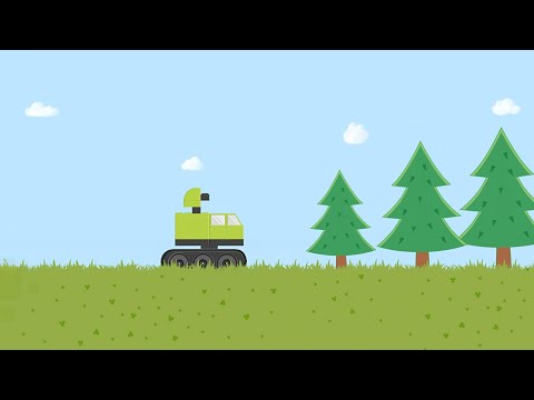Green Robot Tank in the Forest | Fun Vehicles for Kids | Learning Colors & Woods