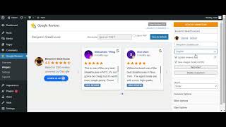 How to change language in the free Google reviews plugin