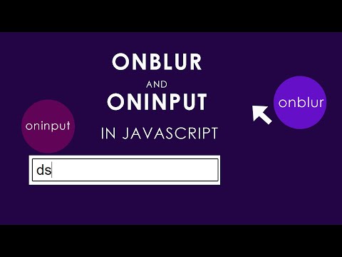 Oninput and Onblur event  in javascript