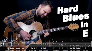 Acoustic Hard Blues in E on One Guitar (w/tabs)