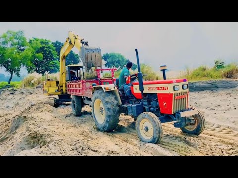 Tractor Fully Loaded With Jcb | Swaraj 744 Fe Tractor | Tractor And Jcb Hard Working.