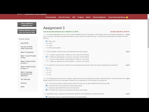 NPTEL Fundamentals of AI  Week 3 Assignment Answers | July 2024