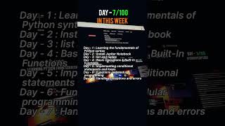 Day - 7/100🎯"Today i learned functions and modular prog, along with handling exceptions and errors!"