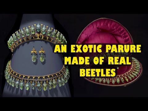 Exotic gift for wifey from Earl Greville: gold tiara with real bugs