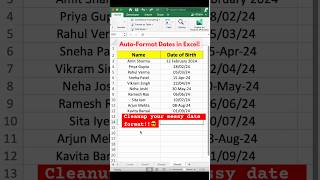 Auto-Format Dates in Excel! Cleanup your messy date formats in Seconds ✌️ #excel #excelshorts