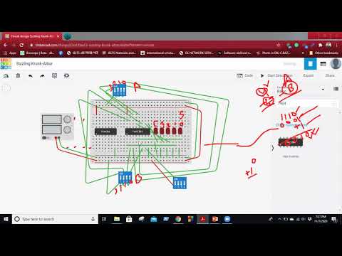 DS Lab 10 | 4 Bit Parallel Subtractor Implementation Using Tinkercad