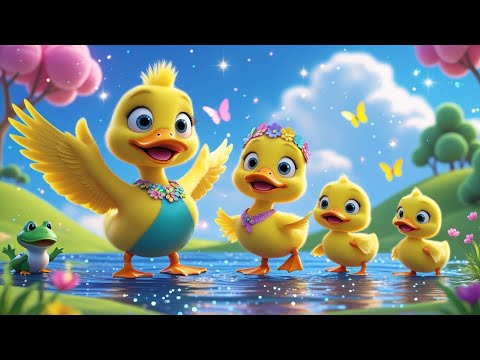 The Happy Duck Family! | Five Little Ducks | Nursery Rhyme For Kids! 😍✨️🤩 #kidssongs #nurseryrhymes