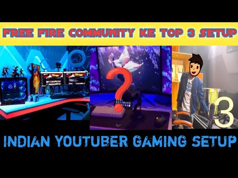 free fire ke youtuber top 3 gaming setup 🤯 || #freefire #setup