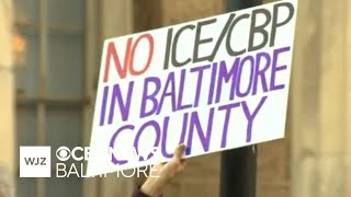 Protest held in Baltimore County in response to county's agreement with ICE