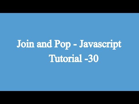 30.Join & Pop | Javascript Beginners Tutorial