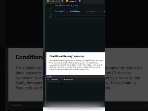 Conditional (ternary) operator in JavaScript - #beadeveloper