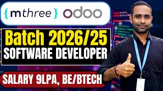 Mthree & Odoo Biggest Hiring | Batch 2026 & 2025 | Salary 9LPA | Software developer