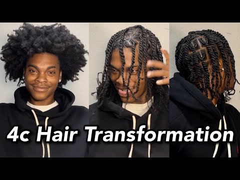 Two strand twist on extremely thick 4c hair DETAILED TUTORIAL. Amazing transformation. 😍