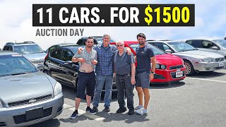 We Bought 11 Cars for under $1500 in 1 Day at a Dealer Auction!