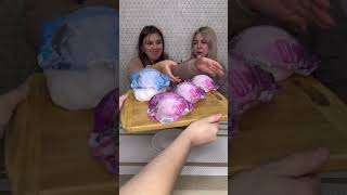 Select color using a huge spoon challenge 😂 Who has more corn sticks? #shorts Best video by Hmelkofm