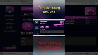 Template using html and css for beginners source code in channel's playlist