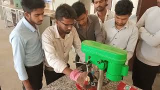 Drilling in the job in workshop#ititraining #iticoursework#experiment Drillingmachine #itiexperiment