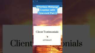 Effortless Webpage Creation with Tyler.com! Part 5