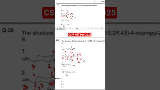 Stereochemistry nomenclature CSIR UGC NET 2025 Dec Question paper solutions 100% Answer key #viral