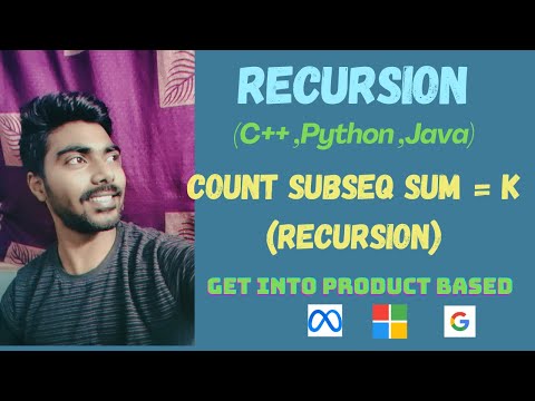 Count Subsequence sum = k by Recursion | Placement problem | DSA in Tamil | Interview | Recursion