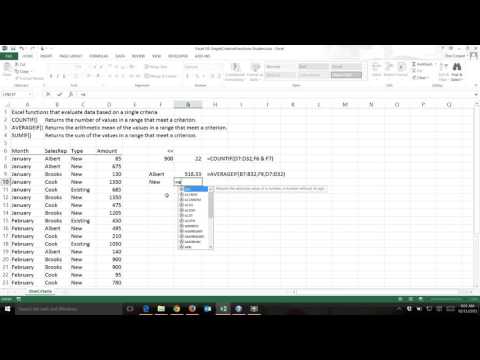 Excel 05 SingleCriterionFunctions