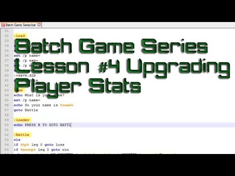 Batch Game Series: Lesson #4 Upgrading Player Stats