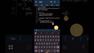 "Python Mein Dice Game Banaye! 🎲 | Easy Coding Project" || By @TechPlk #python#new #shorts#viral