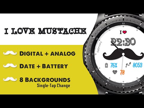 MUSTACHE - Dual Watch Face || Interactive Awesome Apps
