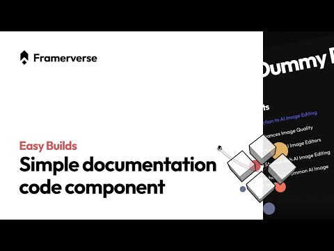 Make simple docs pages with Framer collections and this Framer component