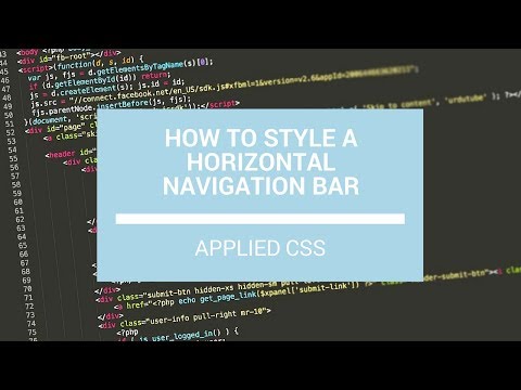 Horizontal Navigation Bar: Applied CSS