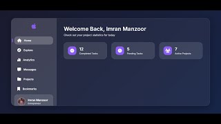 Luxury Glassmorphism Sidebar Dashboard Design | HTML & CSS Modern UI/UX Tutorial