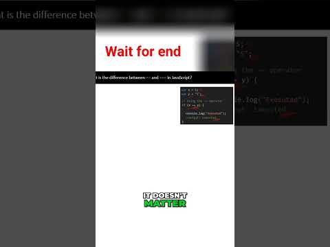 Unlocking the Double vs Triple Equals Mystery in JavaScript #Shorts #trending#javascript#coding