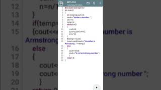 check whether  a number is Armstrong no. or not in c++ language | c++ programming | #shorts
