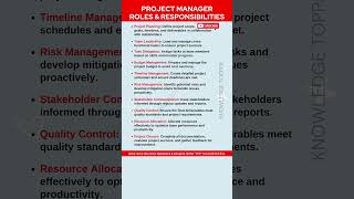 Project Manager Roles and Responsibilities