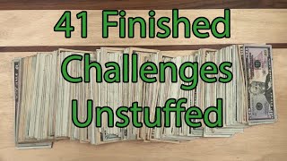 Unstuffing 41 Finished Savings Challenges! | How much $$$ did we save? | Counting Cash | Goals