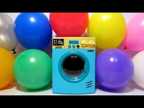 Toy Washing Machine Zanussi HTI with Balloons Balloon Show Learn Colors for Kids