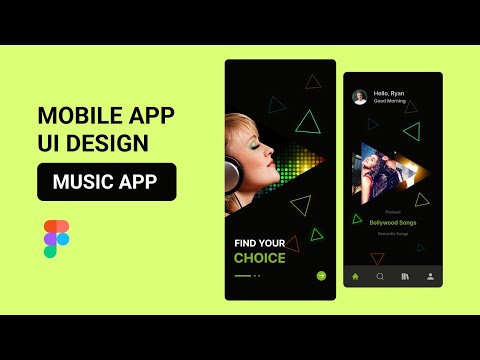 Mobile app design in Figma | APP Design | UI/UX | UI Design for MUSIC APP | Creative UI Graphic