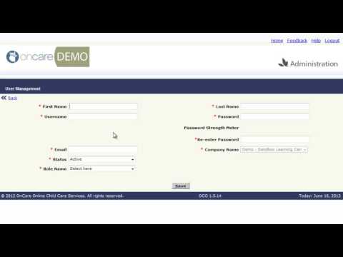 OnCare Training Admin Functions