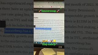 Amazing🤩 #Saucerswap update!🚀