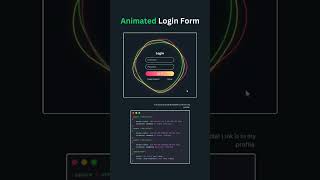 🔐 Animated Login Page Using JavaScript ✨||#shorts #cssframework #coding #animation #animationstyle
