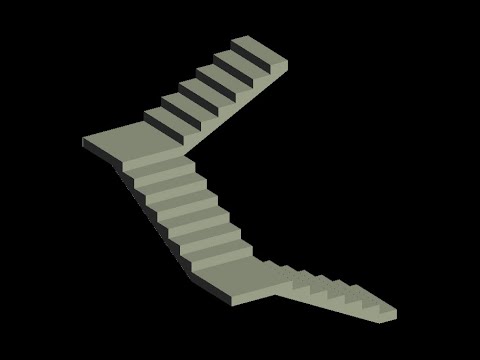 U Shape Staircase Design in 3D|3D Design| AutoCAD 3D|Modern 3D Design| By Nandini Chatterjee|
