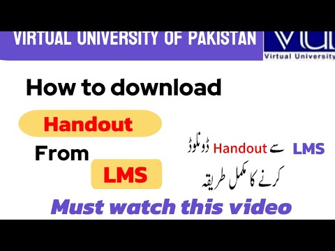 How to download handout & Books from LMS|vu handout & books download