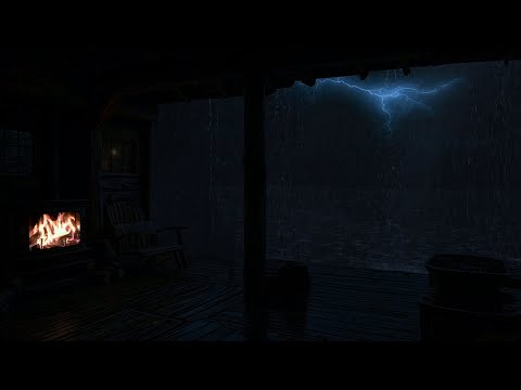 Fall into Deep Sleep || Sleepy Cabin Night || Rain & Fire Ambience for Absolute Calm & Rest 😴🔥