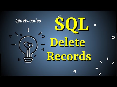 SQL DELETE Statement | Deleting records from a table | Deleting specific records from a table