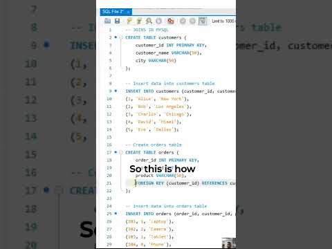 Master MySQL Joins | #mysql #mysql_workbench