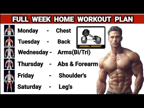 Full Week Home Workout Plan With Dumbbells | Symmetrical Development | No Gym Required |