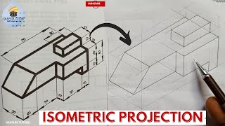 Drawing in Isometric projection in Technical, basic tech and engineering drawing